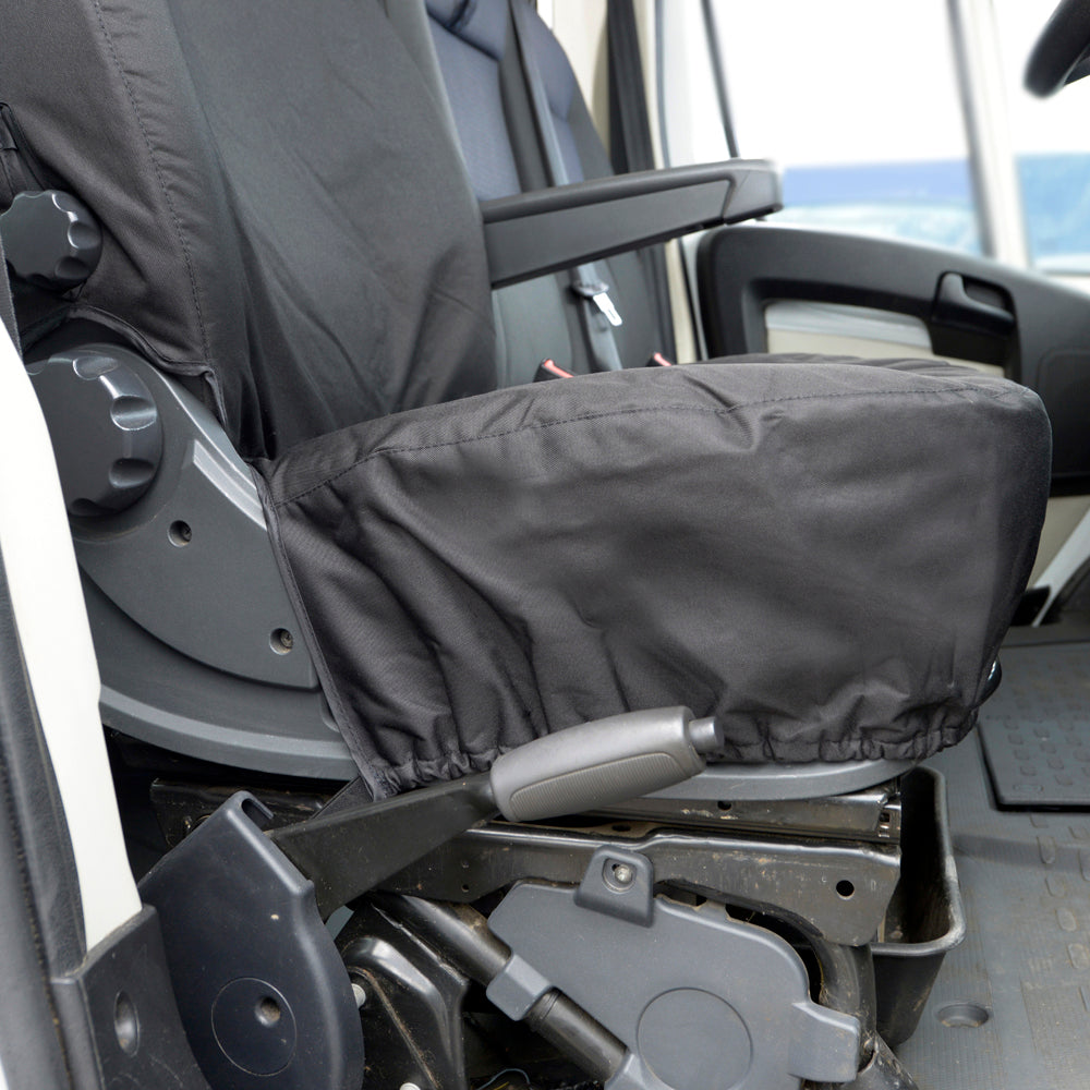 Peugeot Boxer (2006 Onwards) Tailored Front Seat Covers (NO Split Passenger Seat) - Black