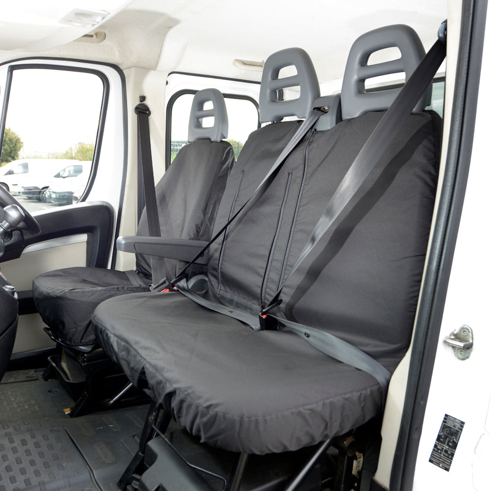 Citroen Relay (2006 Onwards) Tailored Front Seat Covers (NO Split Passenger Seat) - Black
