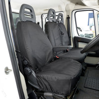 Peugeot Boxer (2006 Onwards) Tailored Front Seat Covers (NO Split Passenger Seat) - Black
