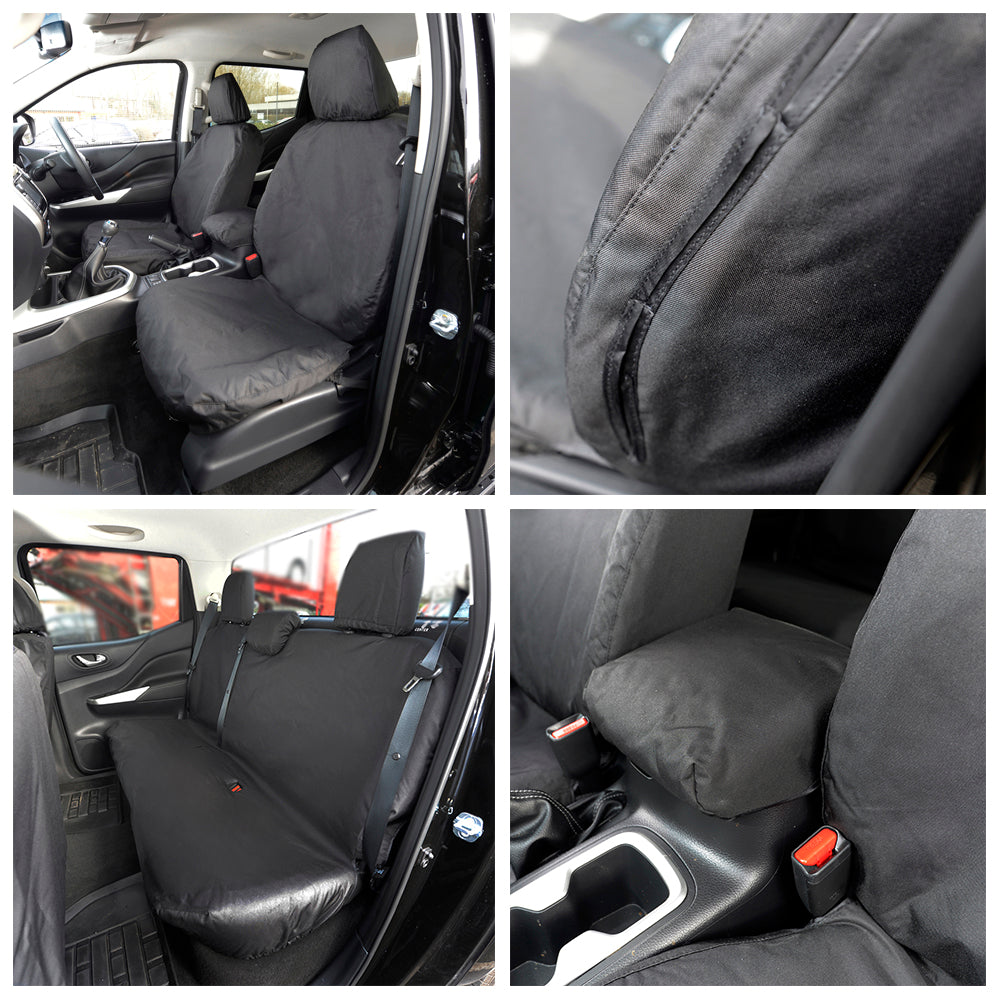 Mercedes Benz X Class (2017 Onwards) Tailored Front & Rear Seat Covers - Black