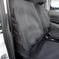 Ford Transit Connect (2014-2018) Tailored Front Seat Covers (Single/Single NO Armrests) - Black