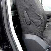 VW Crafter (2017 Onwards) Tailored Front Seat Covers (WITH Split Passenger Base & NO Folding Middle Seat) - Black